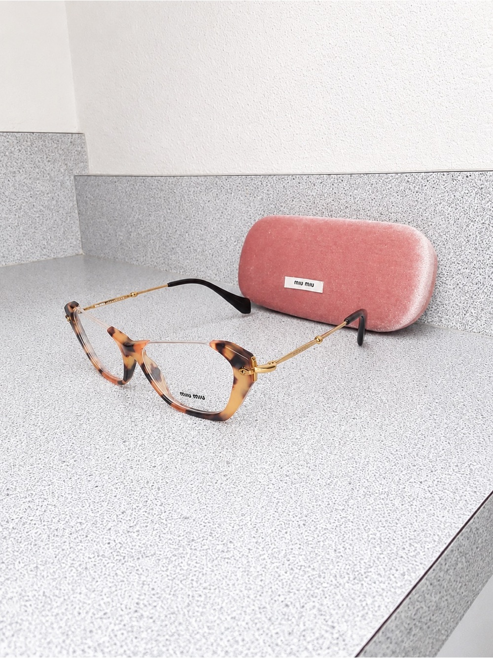 Miu Miu VMU04O Cat-Eye Havana Glasses 52-17-101 NWOT - Picture 4 of 11